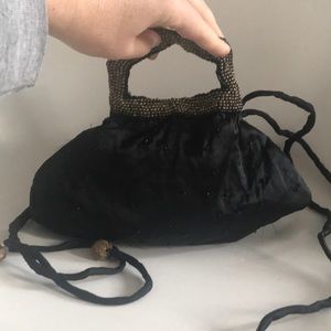 Handmade beaded silk purse from India bohemian